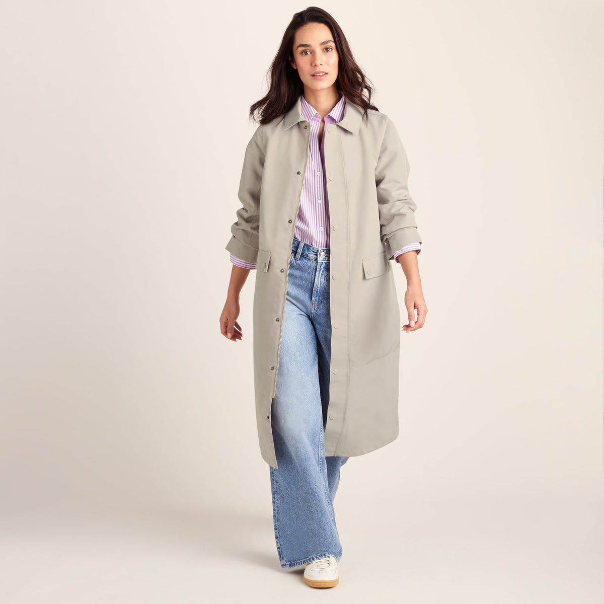 Remi Womens Classic Waterproof Car Coat - Cool Beige - Image 3