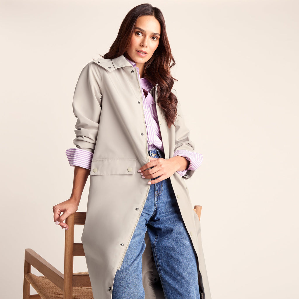 Remi Womens Classic Waterproof Car Coat - Cool Beige - Image 7