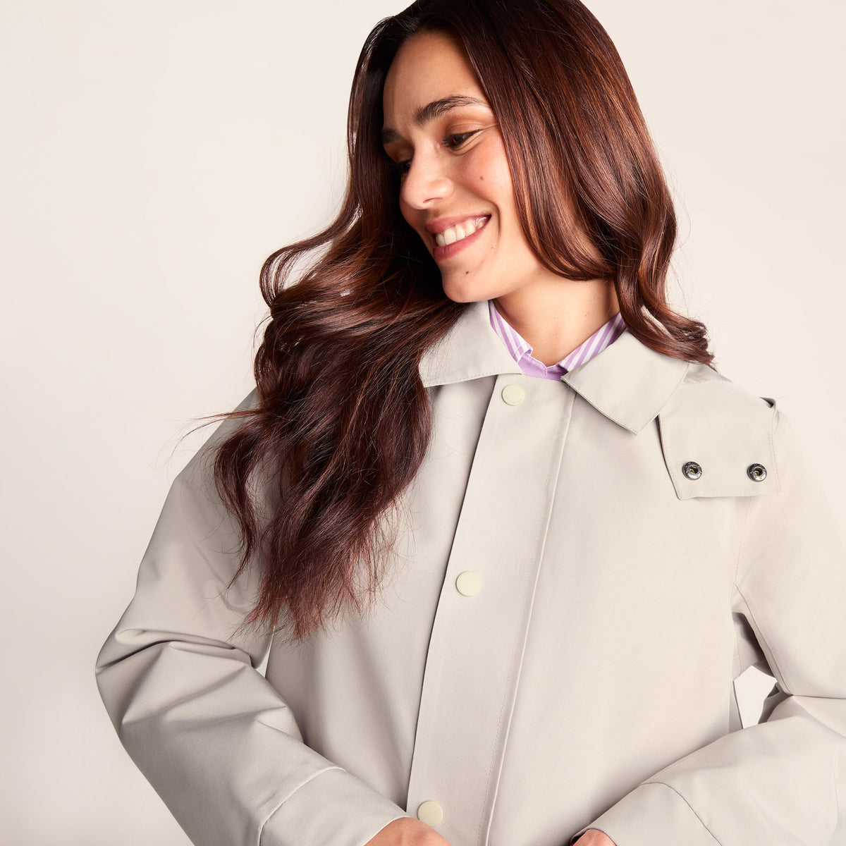 Remi Womens Classic Waterproof Car Coat - Cool Beige - Image 8