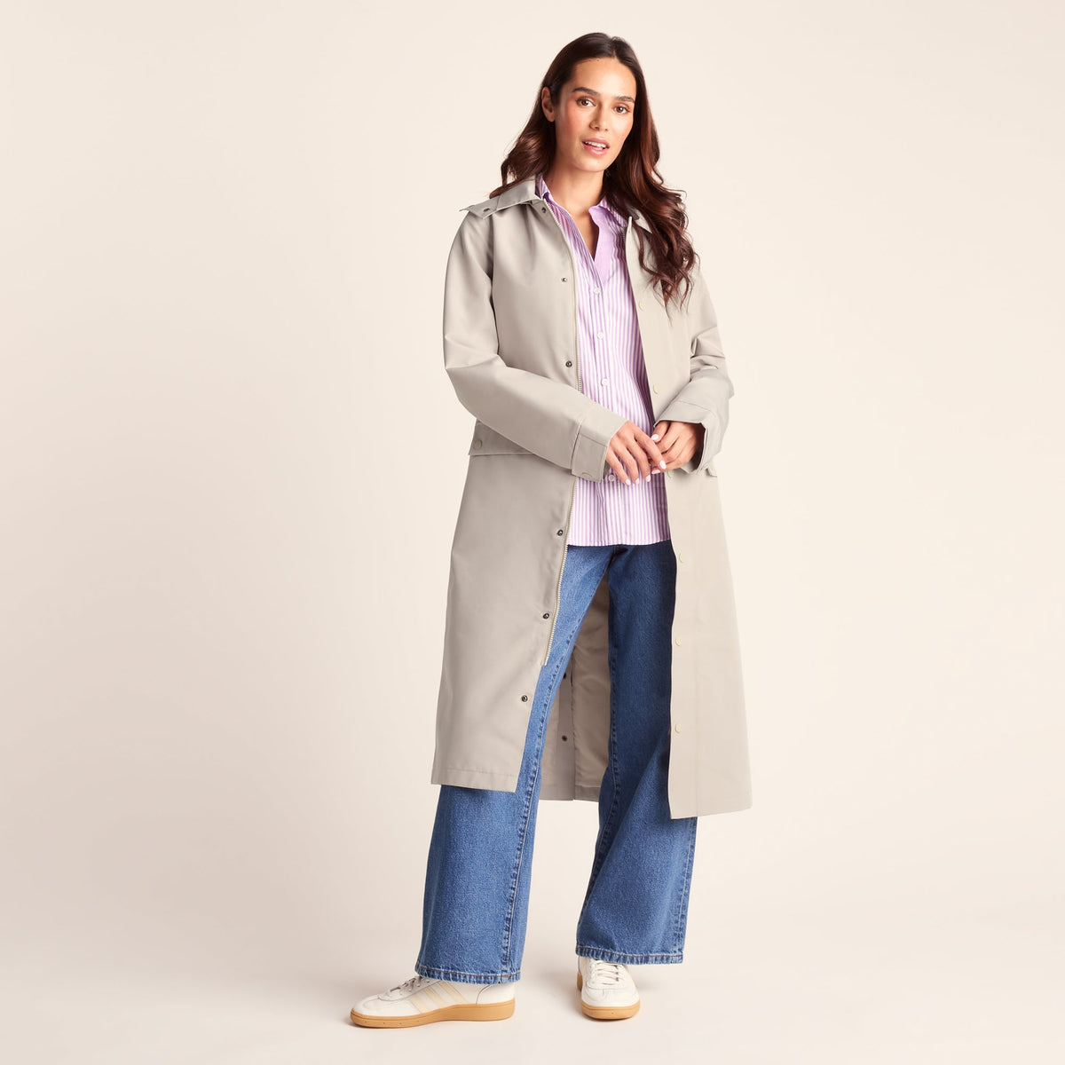 Remi Womens Classic Waterproof Car Coat - Cool Beige - Image 10