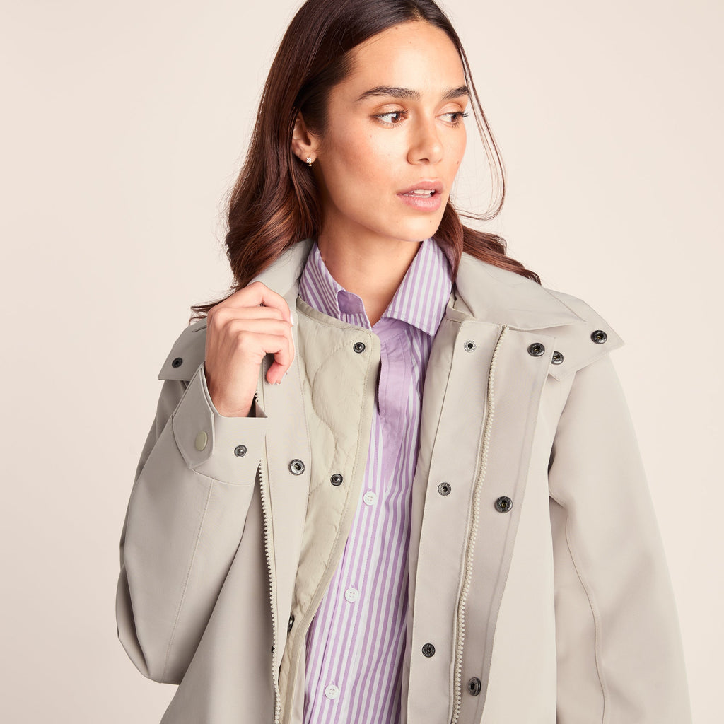 Remi Womens Classic Waterproof Car Coat - Cool Beige - Image 12