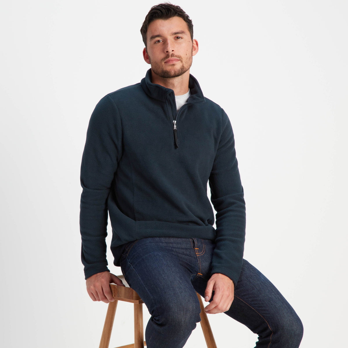 Revive Mens Quarter Zip Fleece - Dark Indigo - Image 2