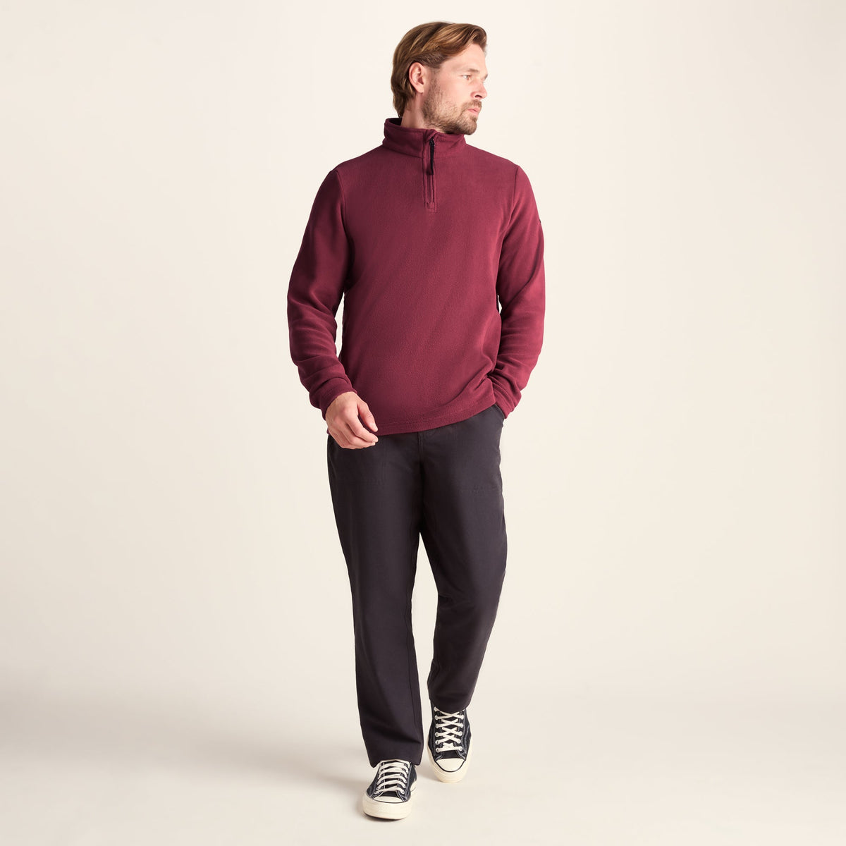 Revive Mens Quarter Zip Fleece - Garnet Red - Image 2