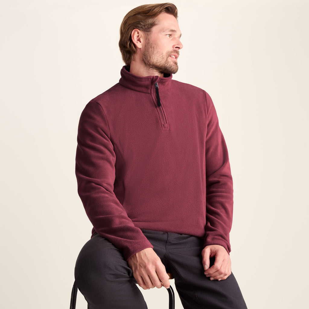 Revive Mens Quarter Zip Fleece - Garnet Red - Image 4