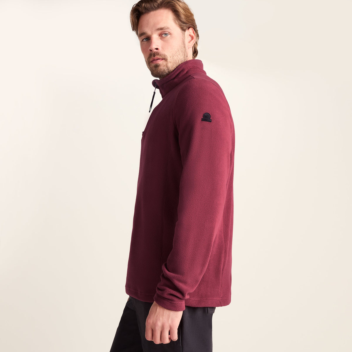 Revive Mens Quarter Zip Fleece - Garnet Red - Image 6