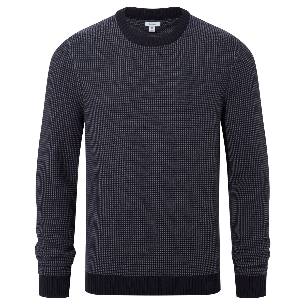 Richie Mens Knitted Crew Neck jumper - Dark Indigo - Image 6