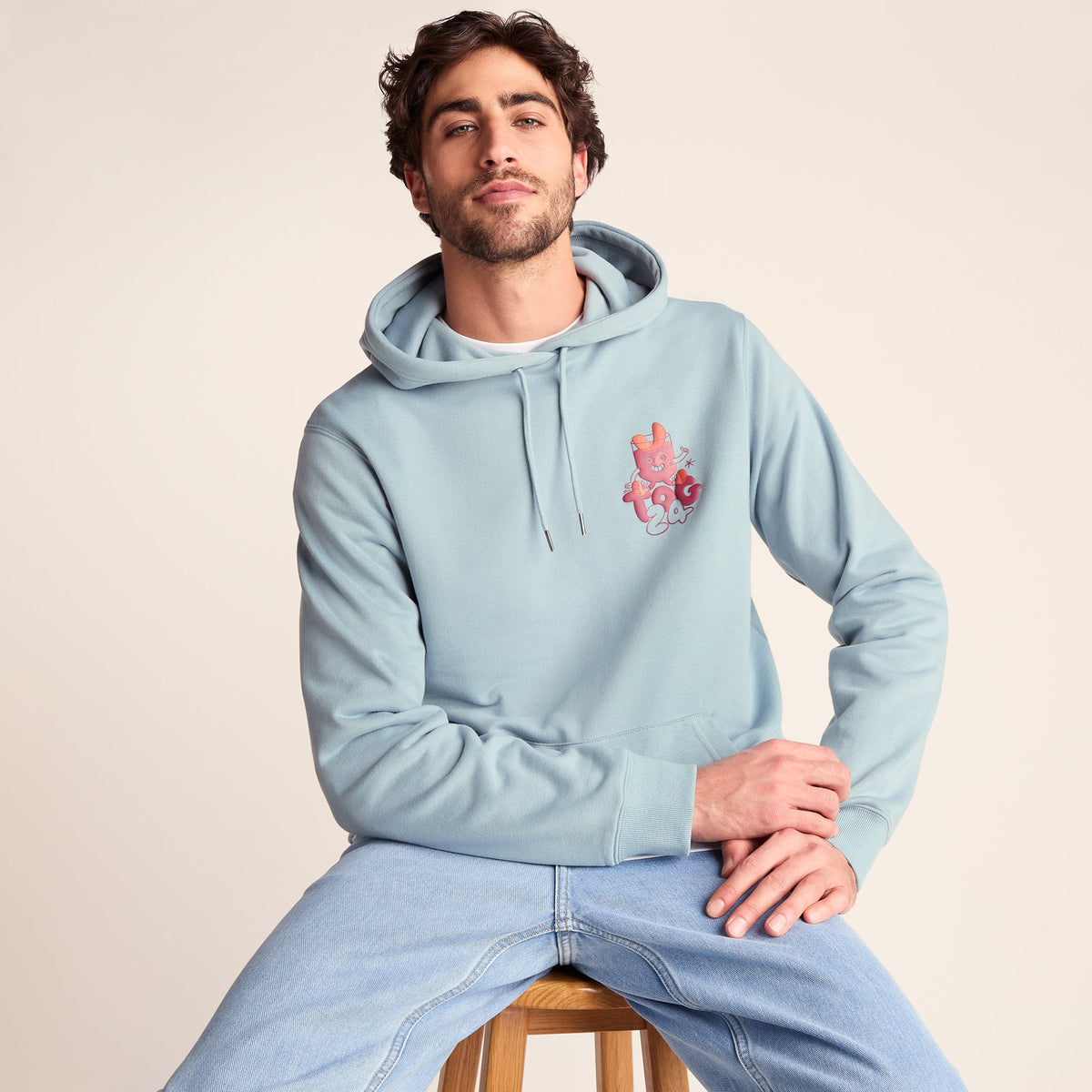 Riverton Mens Relaxed Fit Supersoft Hattie Clark Hoody - Summer Sky - Image 4