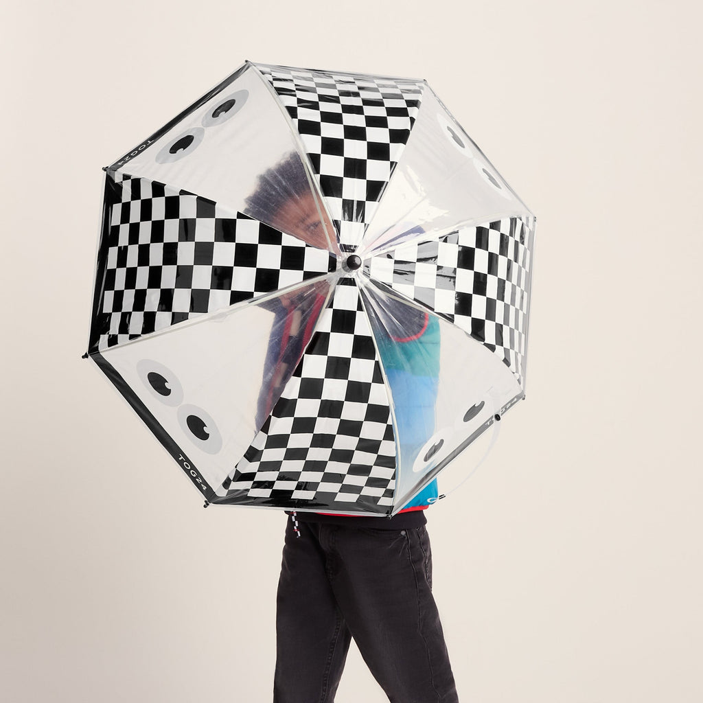 Romney Kids Shaun the Sheep Umbrella - Black White Checkerboard - Image 2
