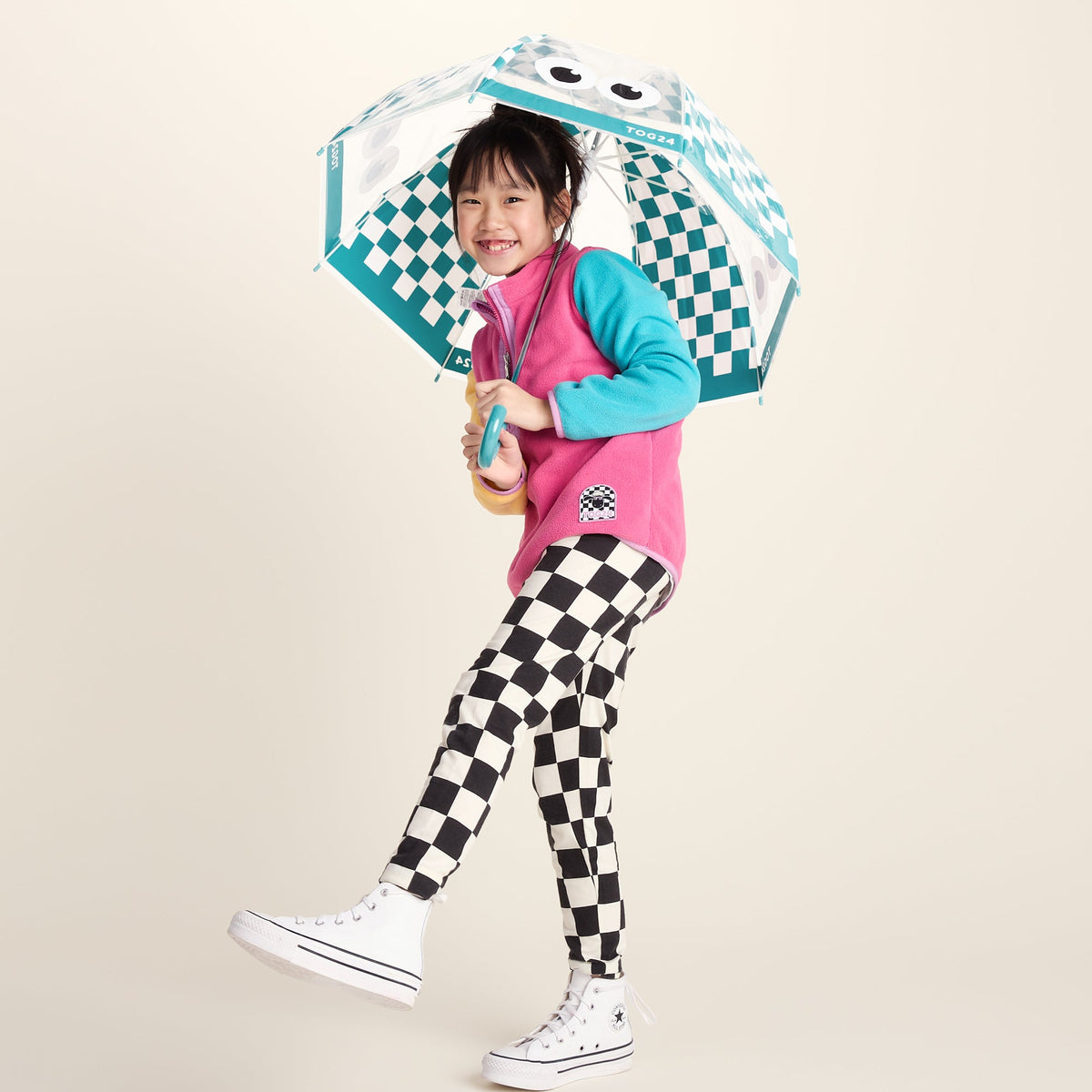 Romney Kids Shaun the Sheep Umbrella - Spearmint Checkerboard - Image 2