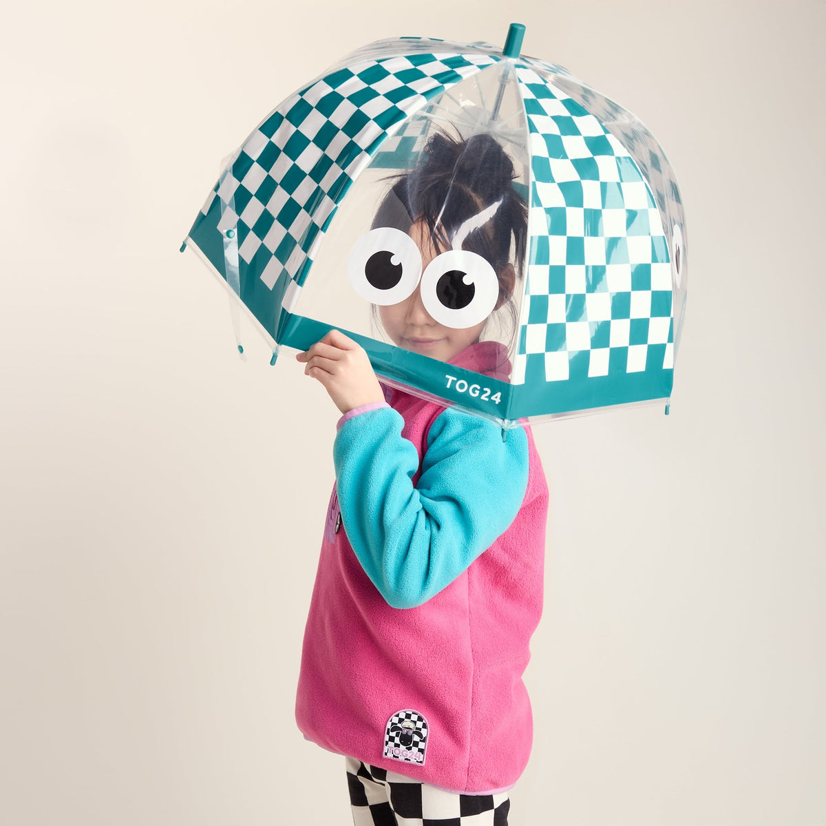 Romney Kids Shaun the Sheep Umbrella - Spearmint Checkerboard - Image 3