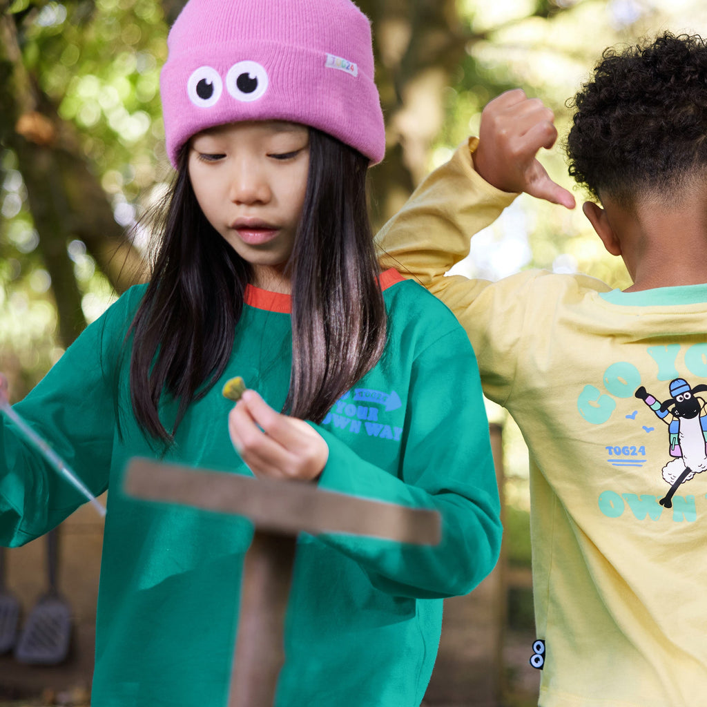 Ryeland Kids Shaun the Sheep T-Shirt LS - Jungle Green - Image 3