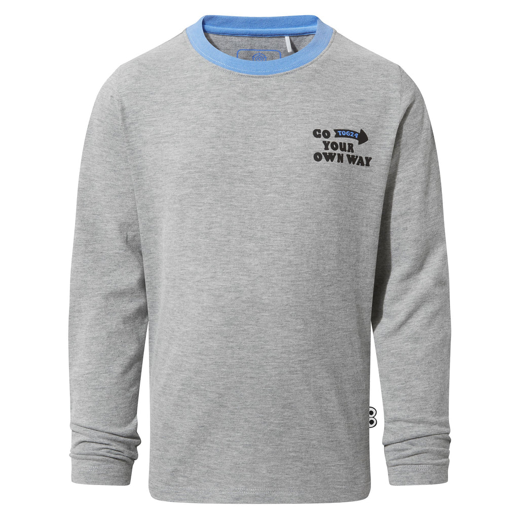 Ryeland Kids Shaun the Sheep T-Shirt LS - Dark Grey Marl - Image 6