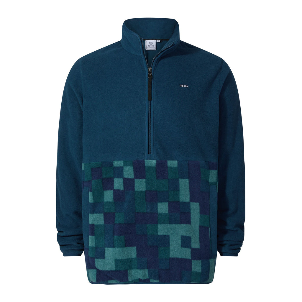 Ryle Mens Relaxed Fit Microfleece Zip Neck - Inky Blue - Image 6
