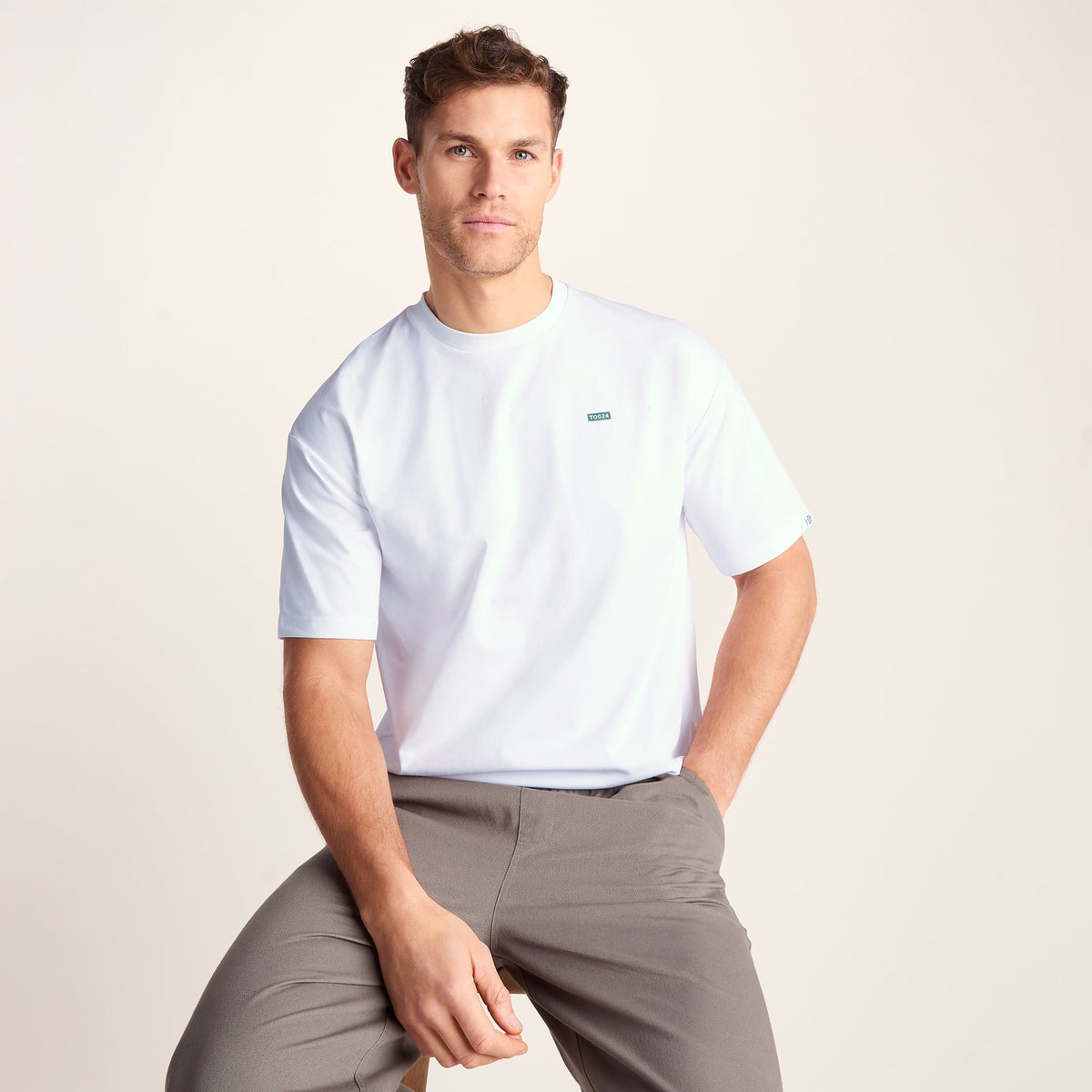 Saloon Mens Relaxed Fit Premium Supersoft T-Shirt - Optic White - Image 4