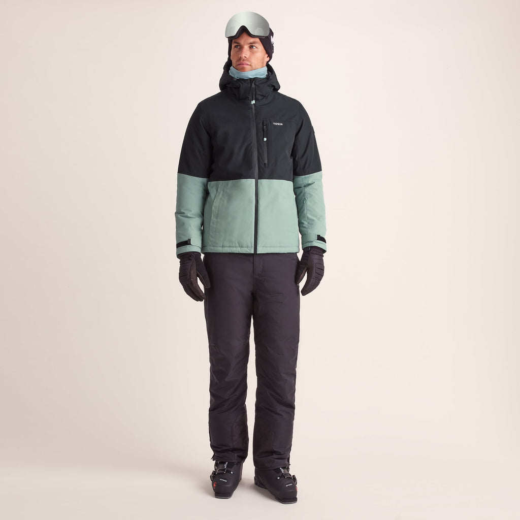 Samoens Mens Waterproof Ski Jacket - Steel Teal/Black - Image 2