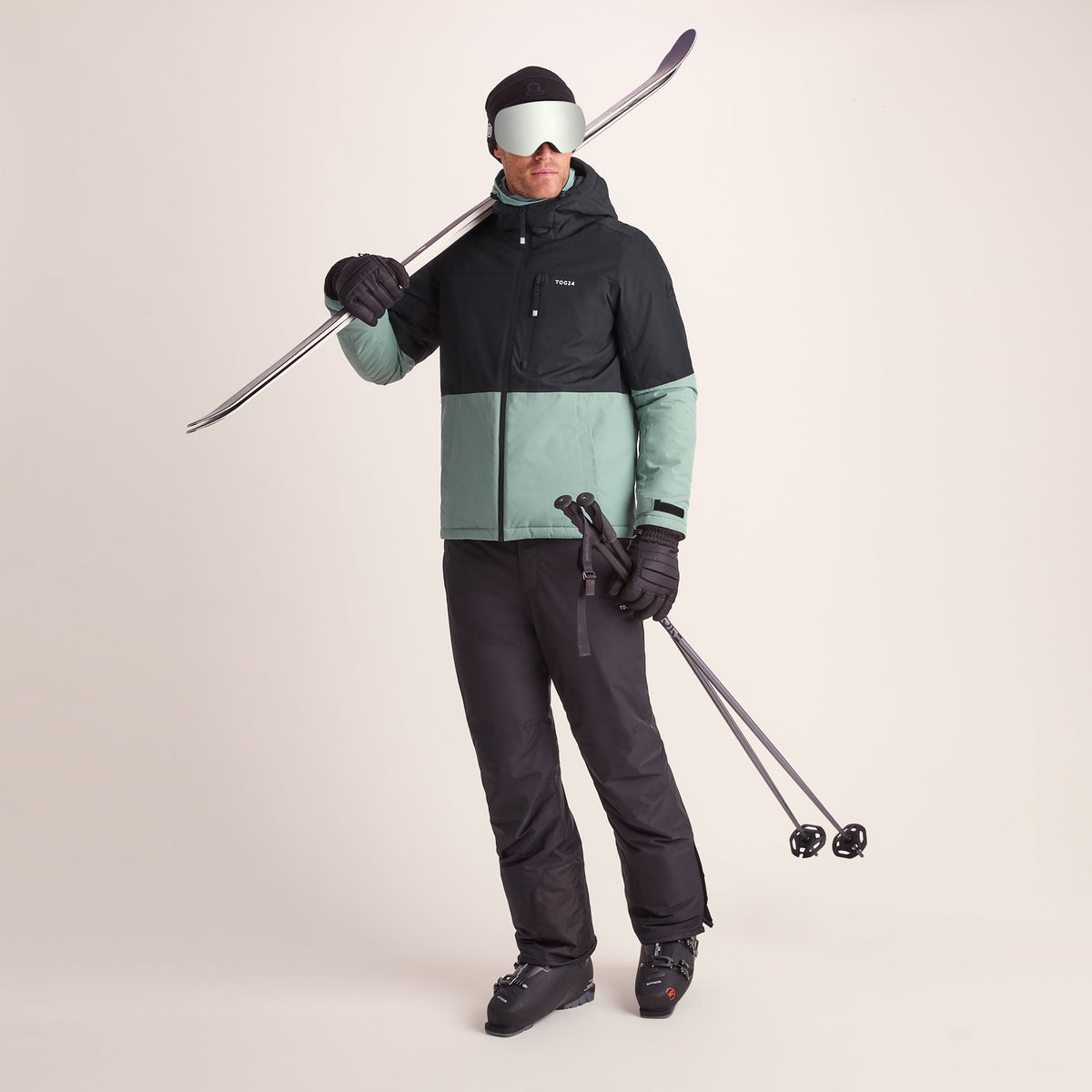 Samoens Mens Waterproof Ski Jacket - Steel Teal/Black - Image 6