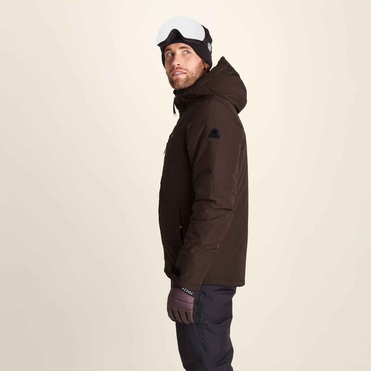 Samoens Mens Waterproof Ski Jacket - Chocolate Brown - Image 3