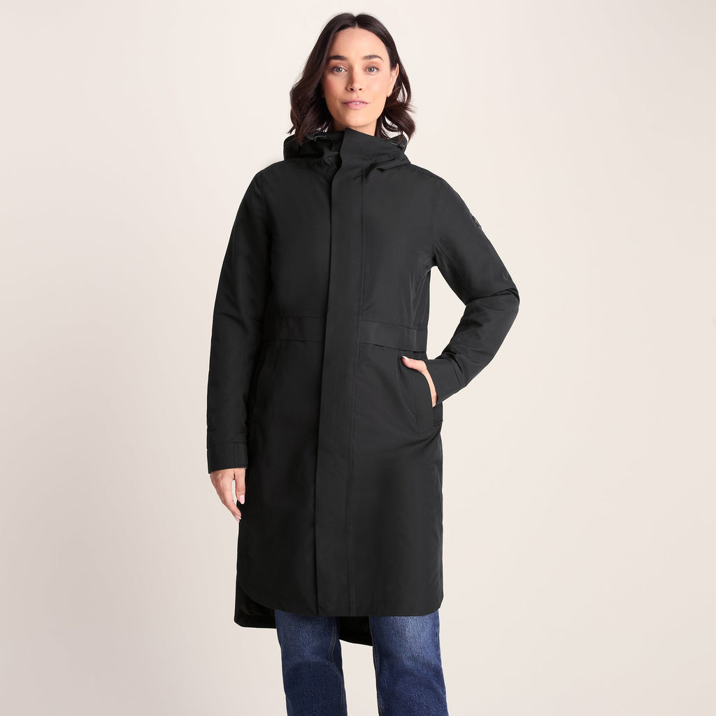Saunter Womens Long Waterproof Jacket - Black - Image 3