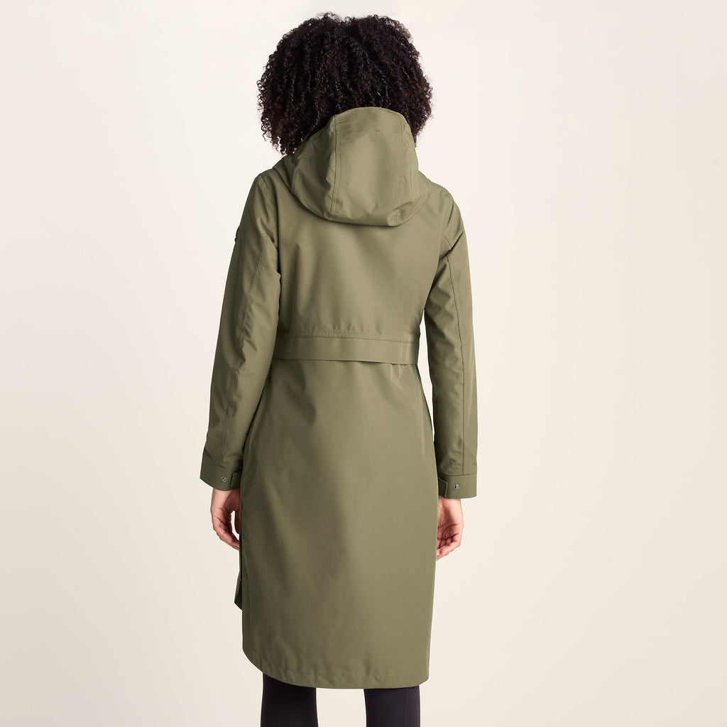 Saunter Womens Long Waterproof Jacket - Khaki - Image 4