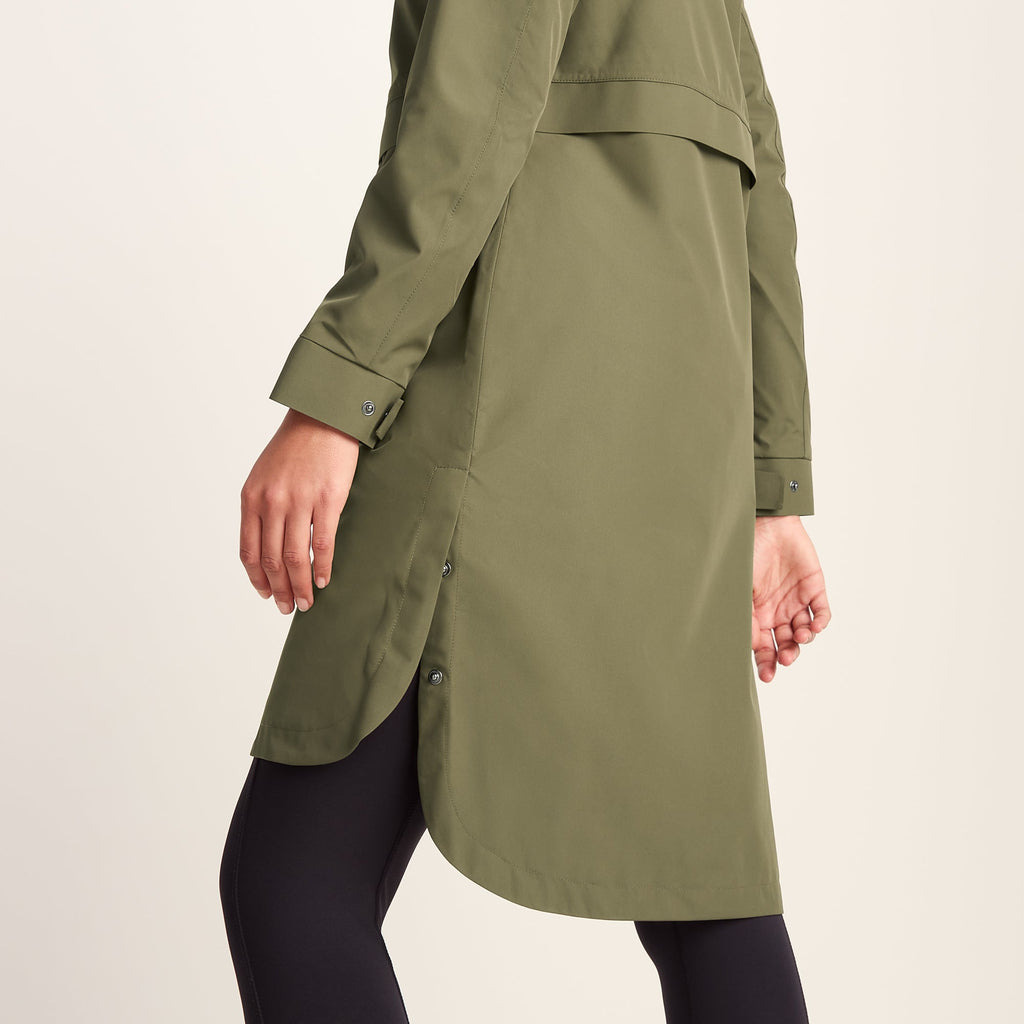 Saunter Womens Long Waterproof Jacket - Khaki - Image 5