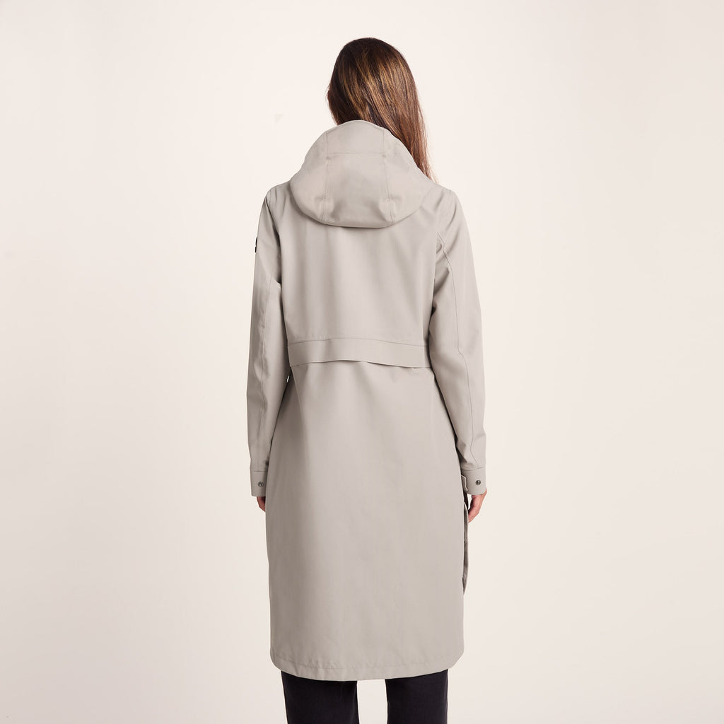 Saunter Womens Long Waterproof Jacket - Dark Taupe - Image 6