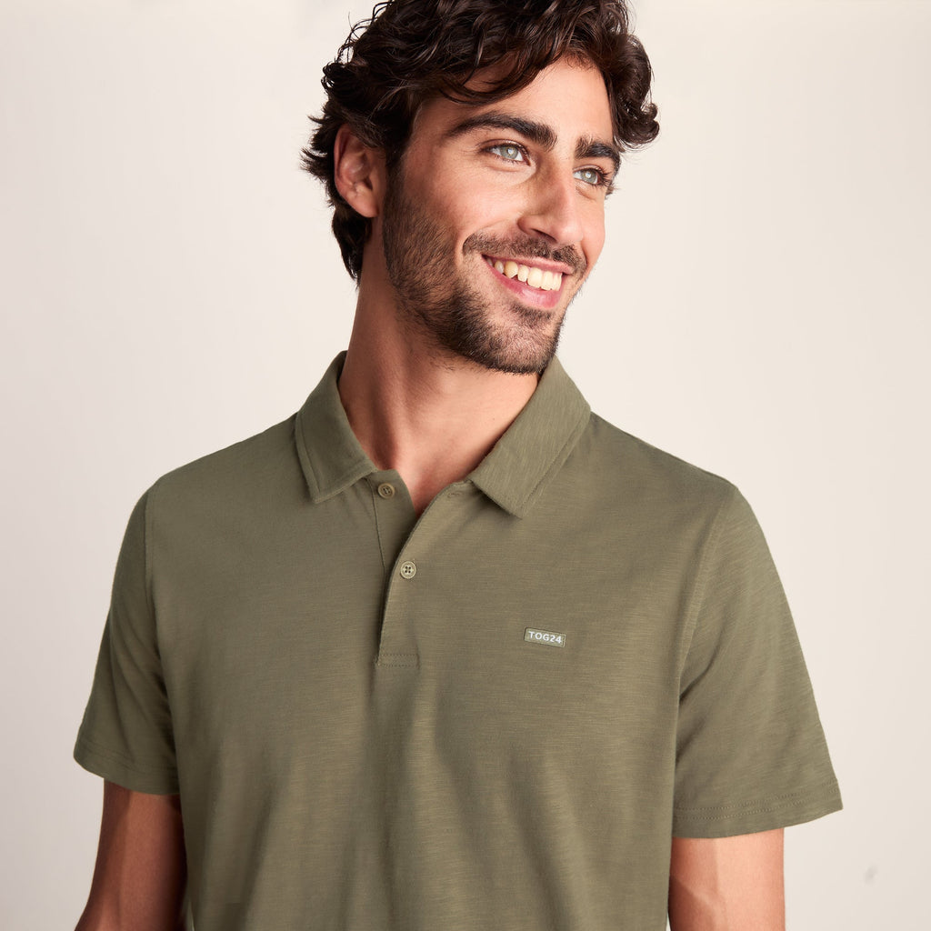 Sawyer Mens 100% Cotton Jersey Polo Shirt - Mushroom - Image 5
