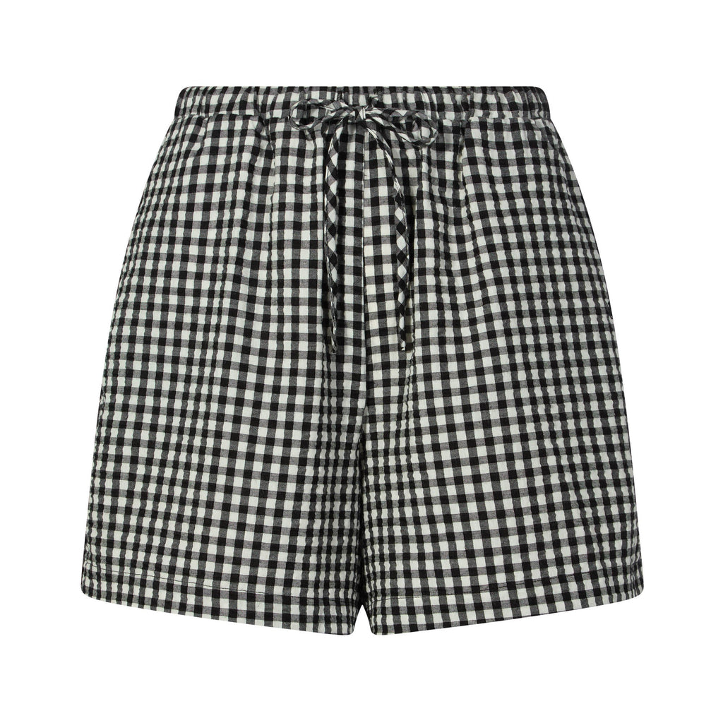 Sienna Womens Gingham Check Shorts - Black Check - Image 7
