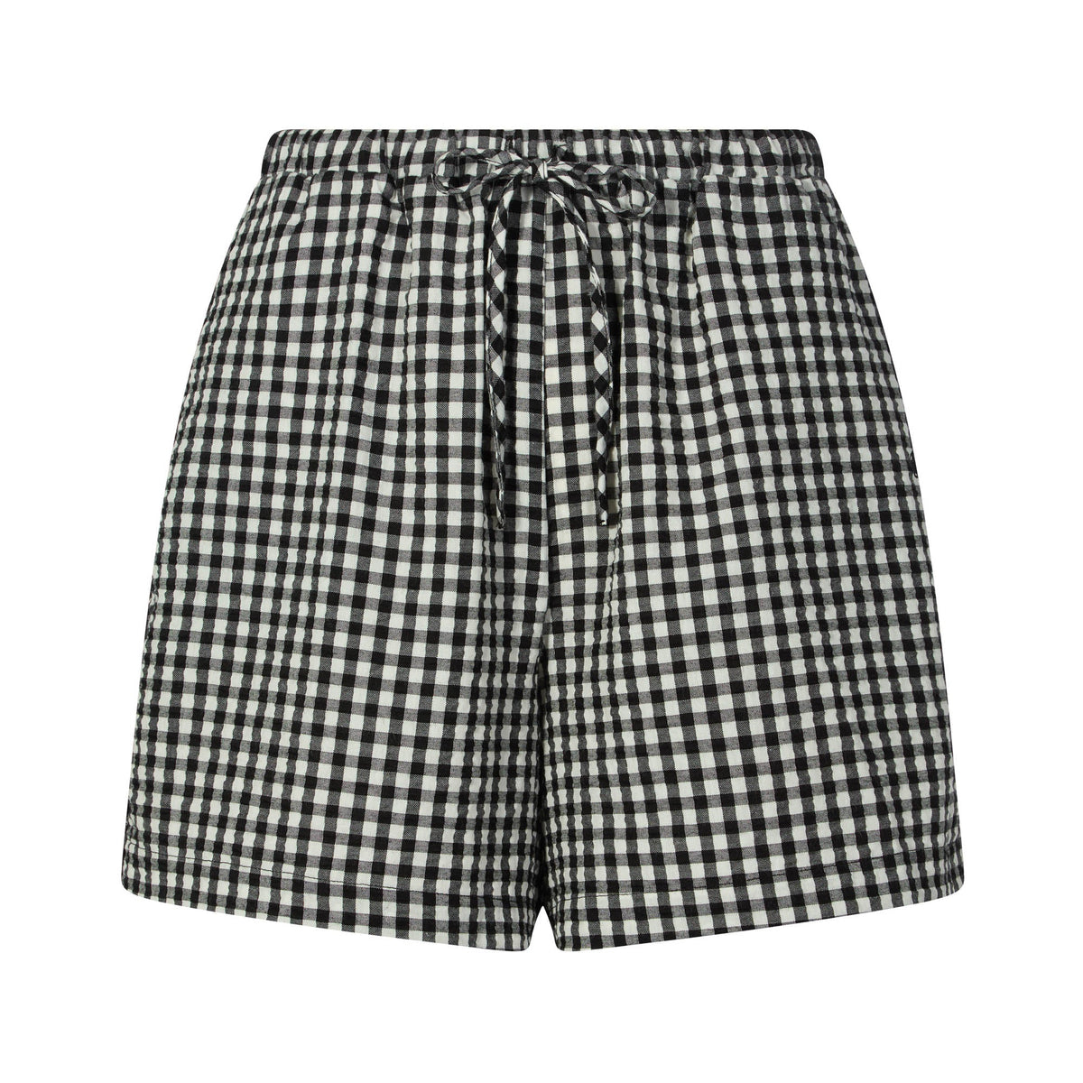 Sienna Womens Gingham Check Shorts - Black Check - Image 7