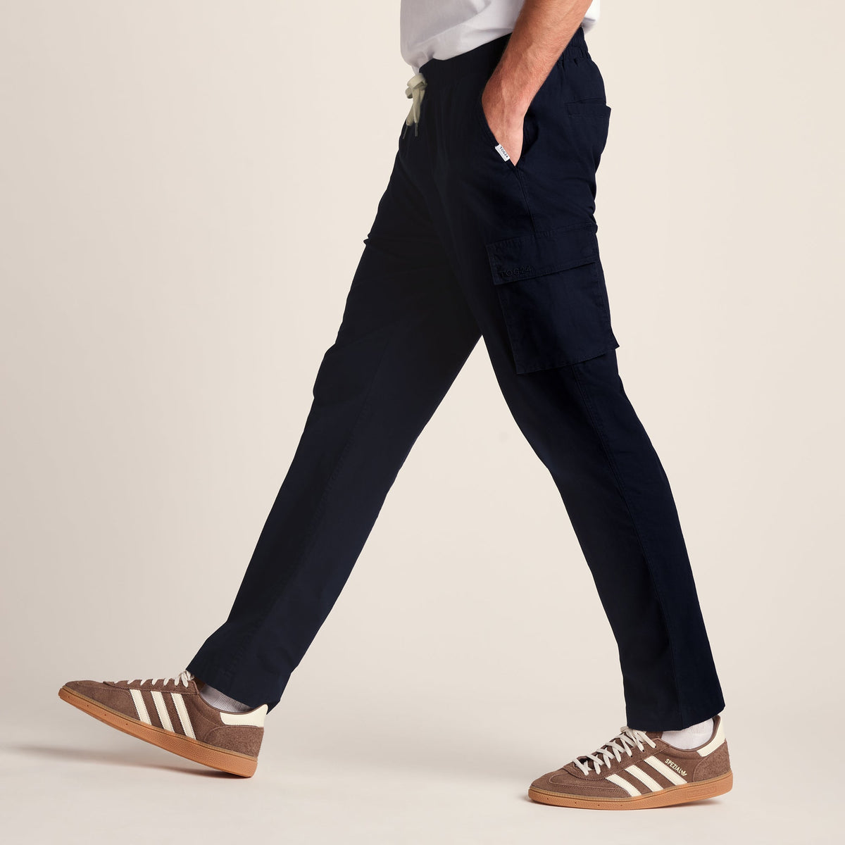Silas Mens Cargo Trousers - Dark Indigo - Image 6