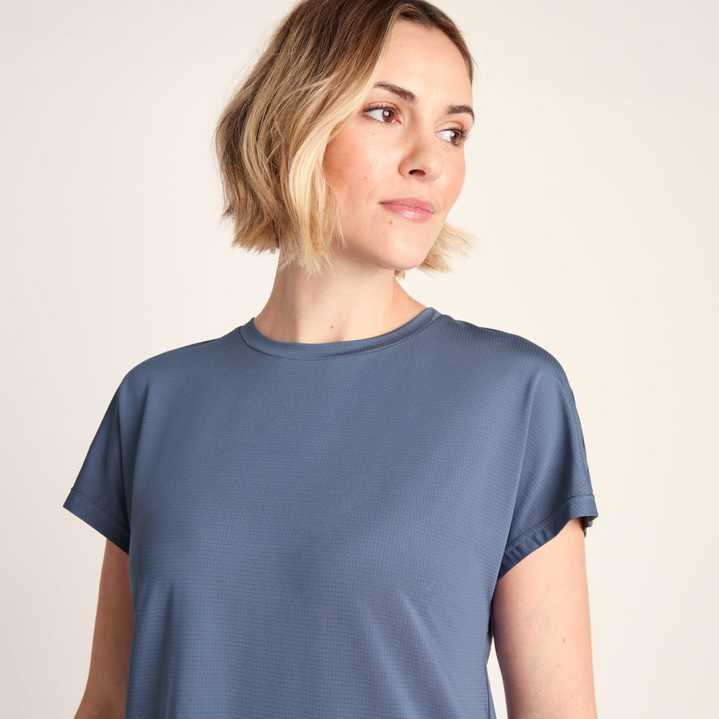 Skyla Womens Short Sleeve Performance Top - Smokey Blue - Image 7