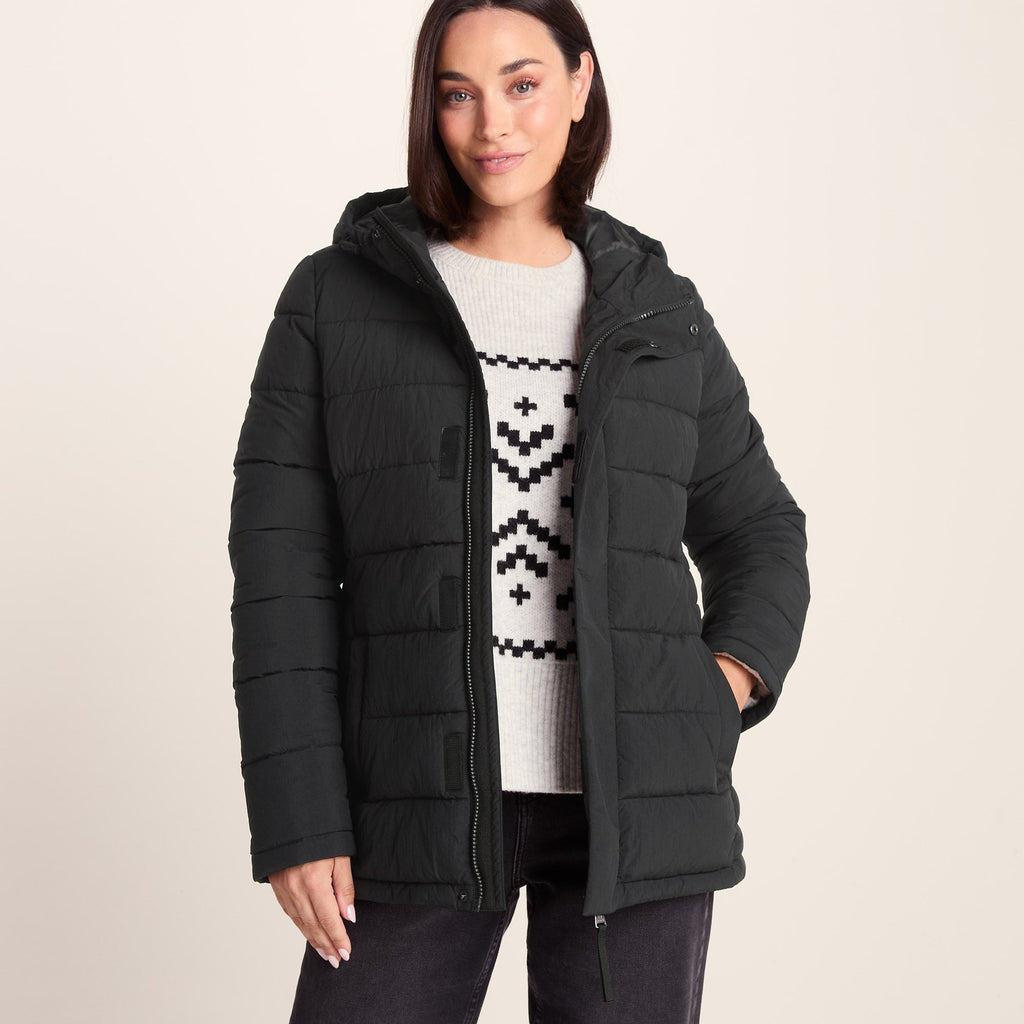 Sleight Womens Short Insulated Parka - Black - Image 2