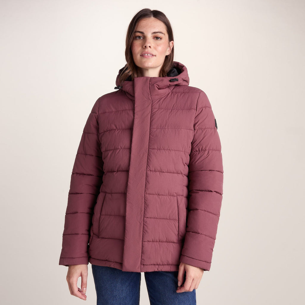 Sleight Womens Short Insulated Parka - Burgundy - Image 2