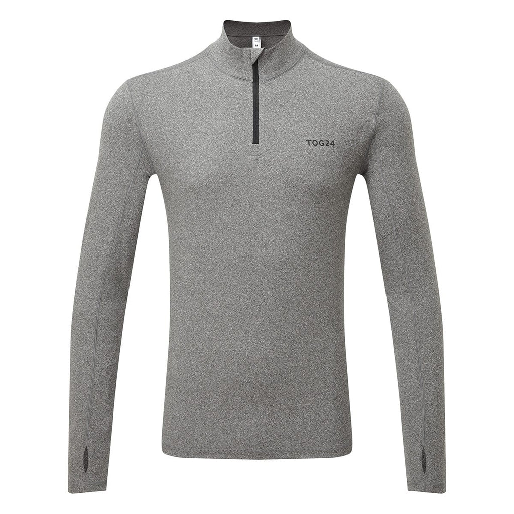 Snowdon Mens Thermal Quarter Zip Base Layer - Grey Marl - Image 3