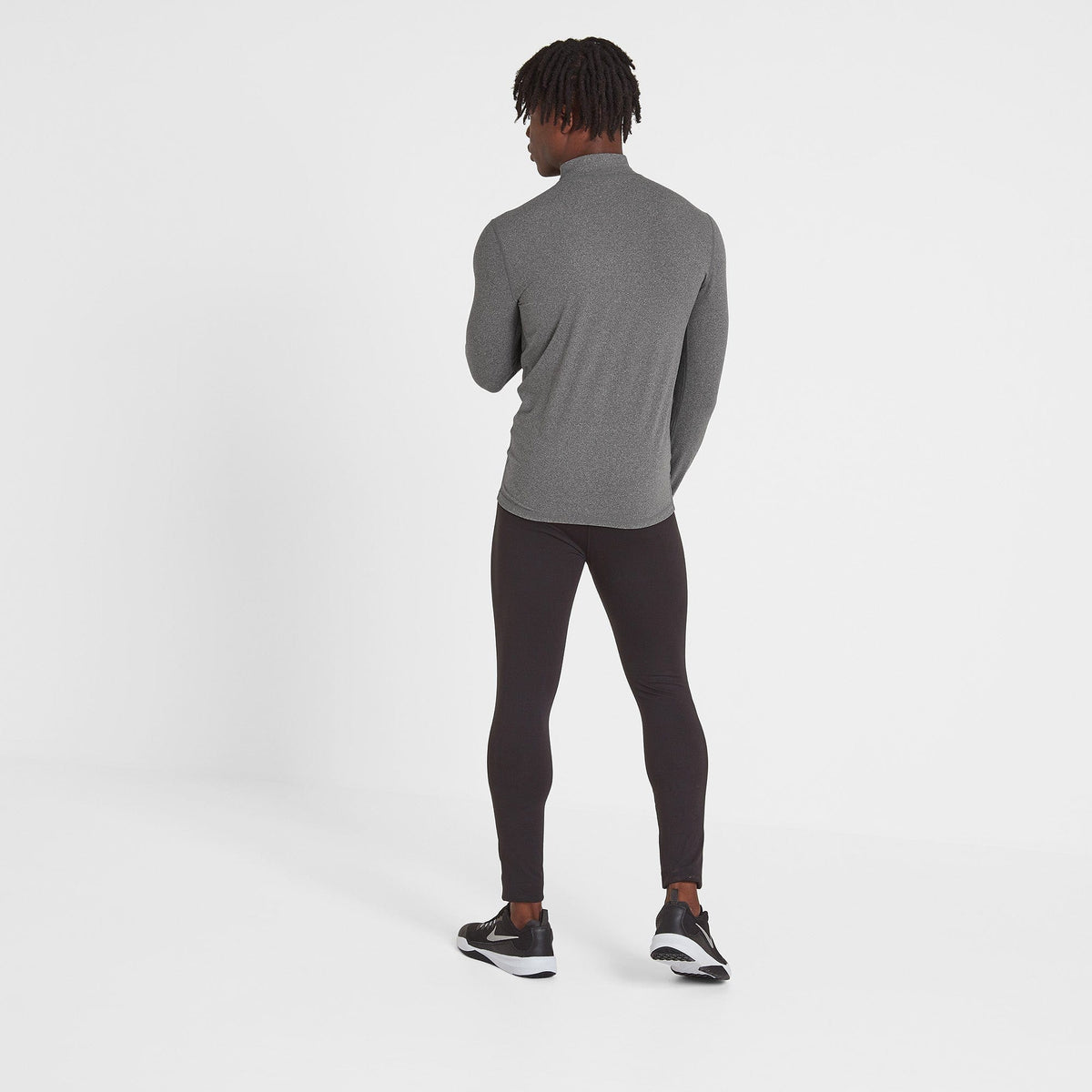 Snowdon Mens Thermal Quarter Zip Base Layer - Grey Marl - Image 2