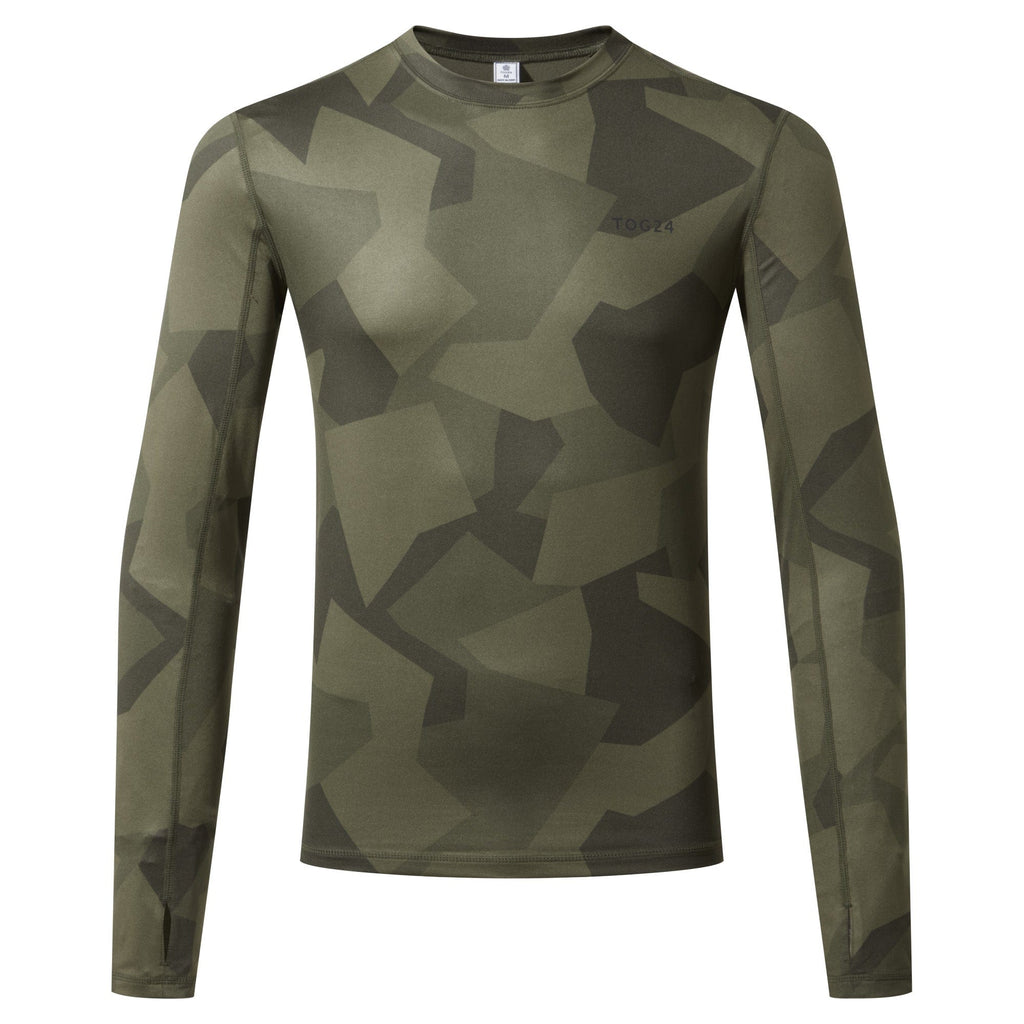 Snowdon Mens Thermal Crew Neck Base Layer - Khaki Camo Print - Image 7