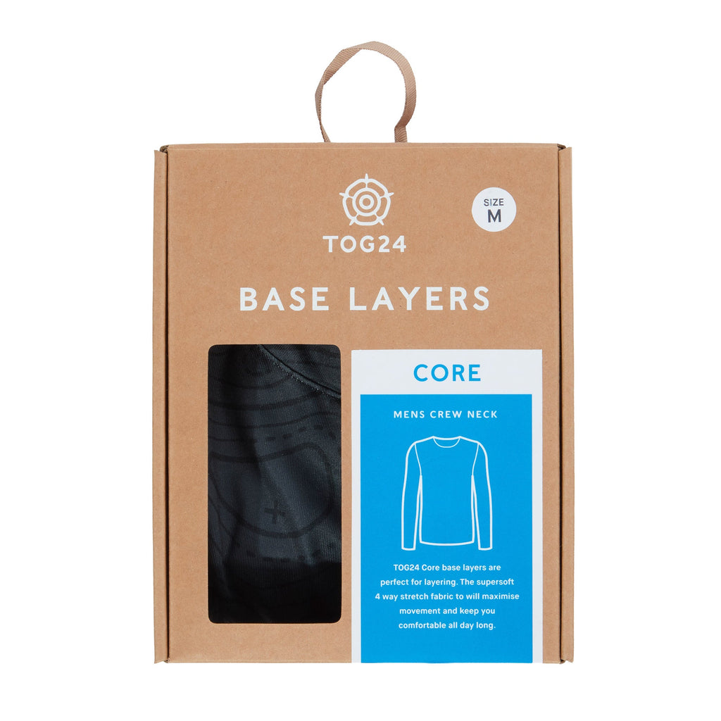 Snowdon Mens Thermal Crew Neck Base Layer - Black Terrain Print - Image 8