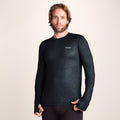 Snowdon Mens Thermal Crew Neck Base Layer - Black Terrain Print