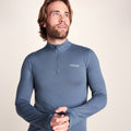 Snowdon Mens Thermal Quarter Zip Base Layer - Smokey Blue