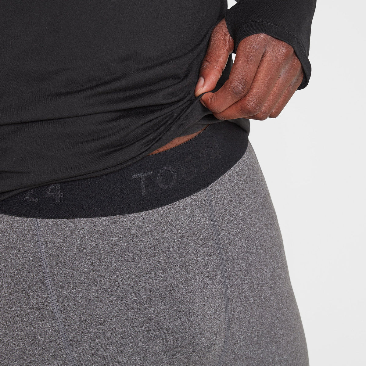 Snowdon Mens Thermal Base Layer Leggings - Grey Marl - Image 2