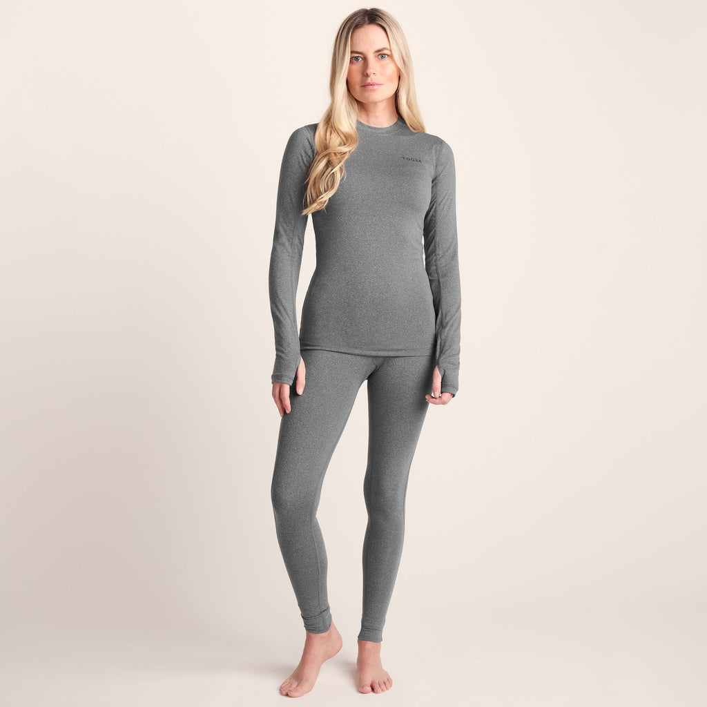 Snowdon Womens Thermal Crew Neck Base Layer - Grey Marl - Image 2