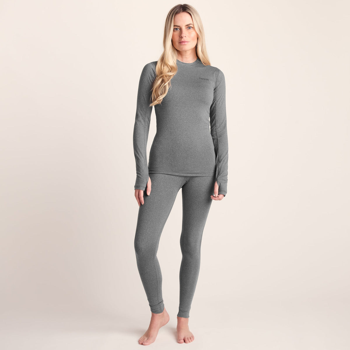Snowdon Womens Thermal Crew Neck Base Layer - Grey Marl - Image 2