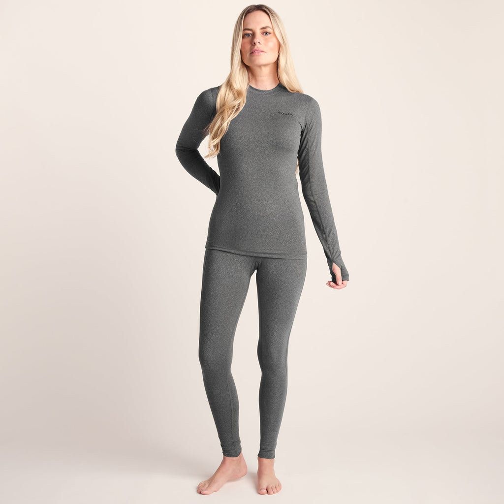 Snowdon Womens Thermal Base Layer Legging - Grey Marl - Image 2
