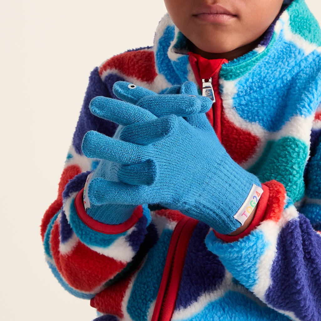 Soay Kids Shaun the Sheep Knit Gloves - Sky Blue - Image 3
