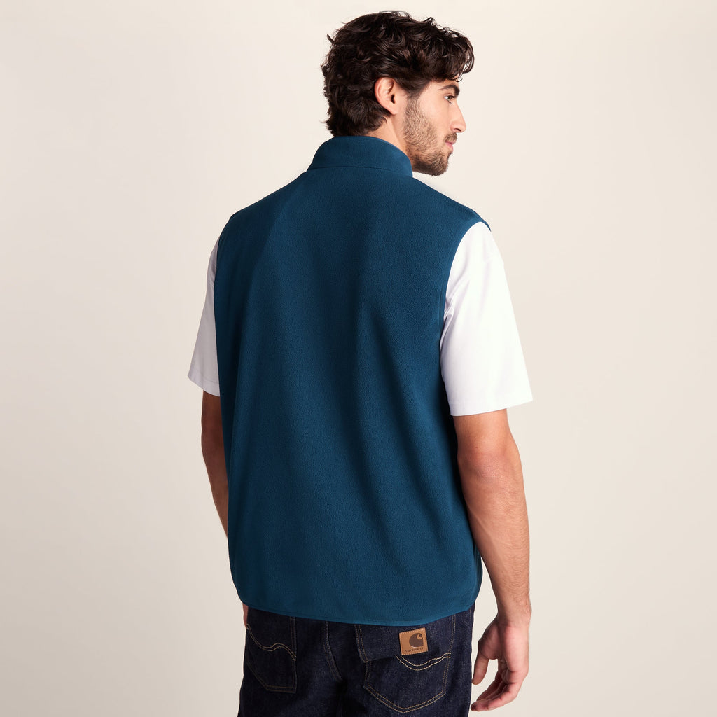 Stark Mens Relaxed Fit Microfleece Gilet - Inky Blue - Image 3