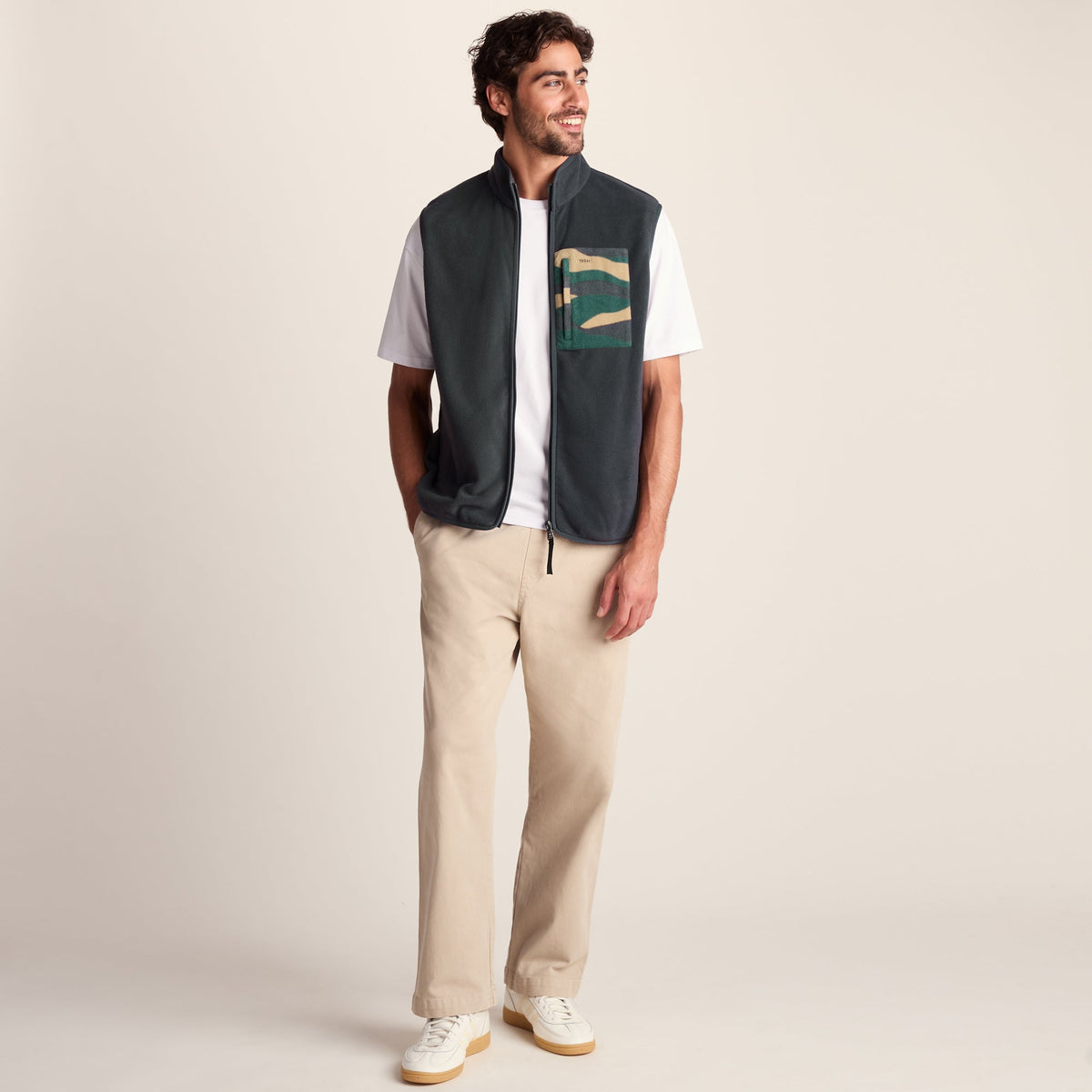 Stark Mens Relaxed Fit Microfleece Gilet - Deep Slate - Image 3