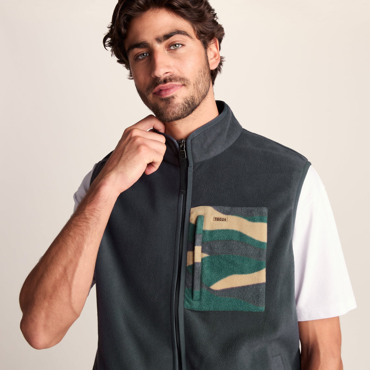 Stark Mens Relaxed Fit Microfleece Gilet - Deep Slate - Image 6