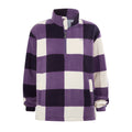 Stones Womens Checkerboard Half Zip Fleece Pullover - Smokey Purple Gingham - Image 6