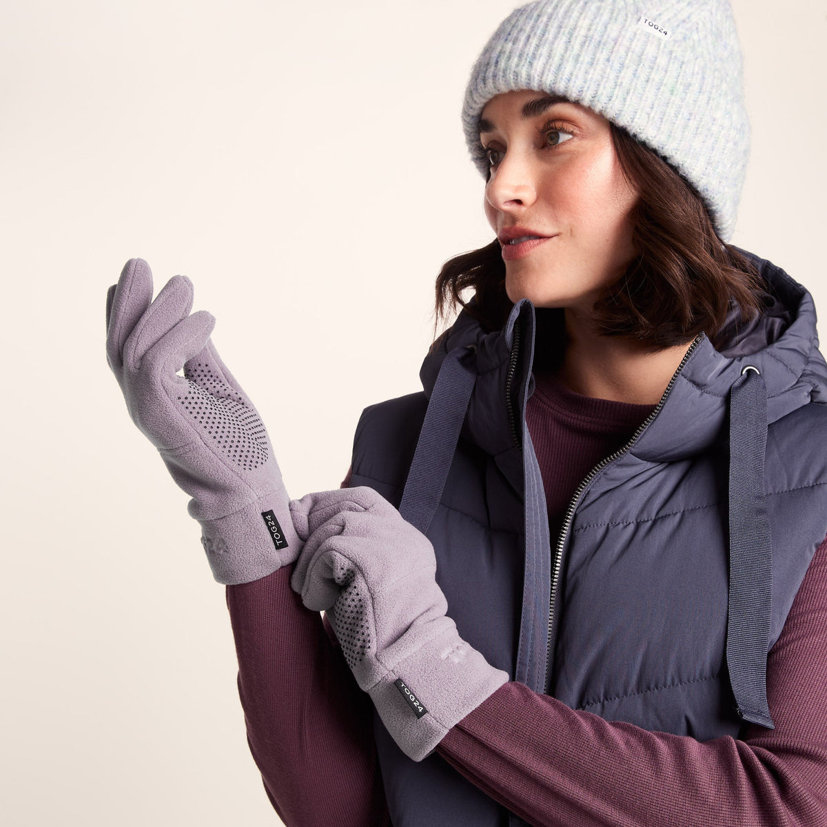 Stride Microfleece Gloves - Dusky Lilac