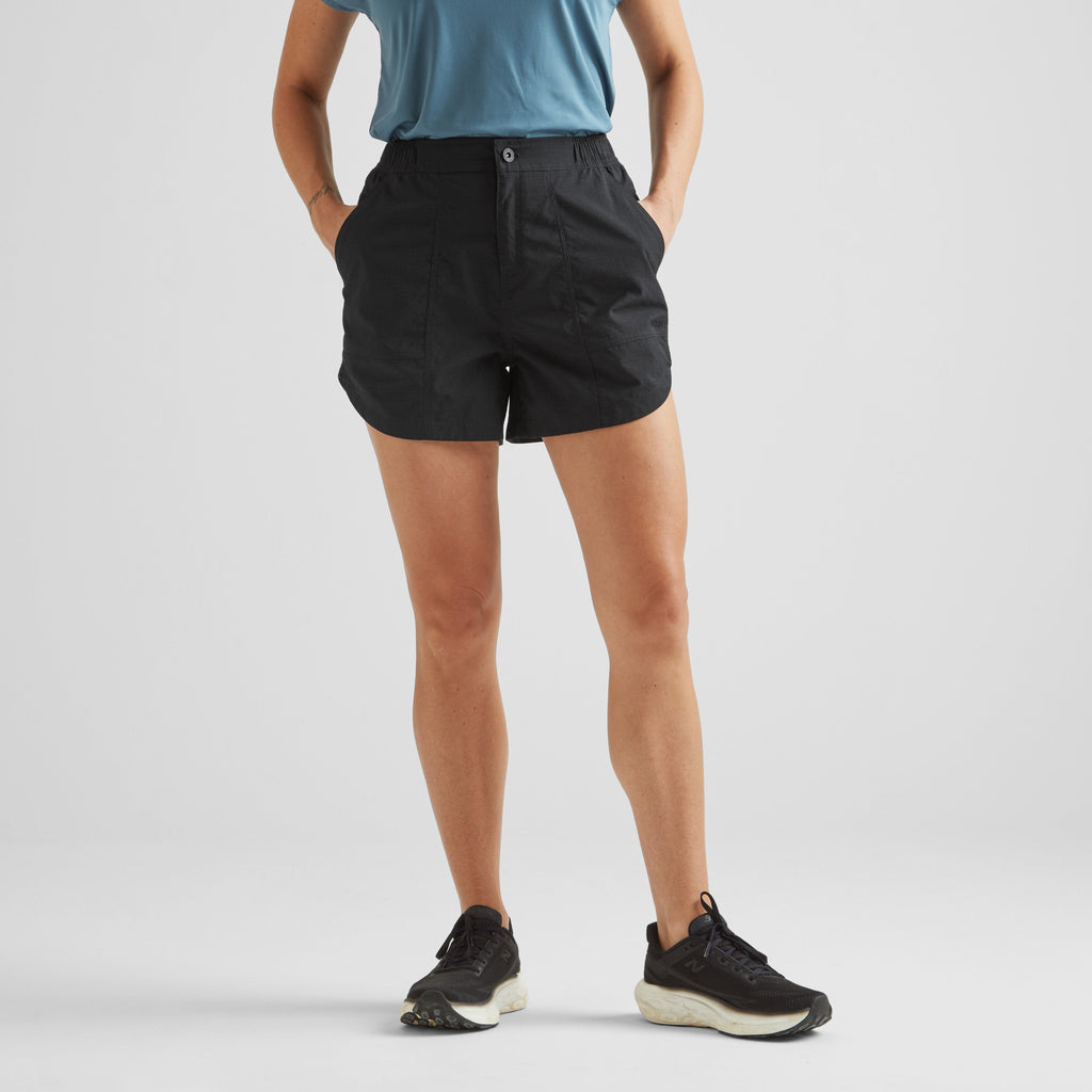 Tempo Womens Ripstop Performance Shorts - Black - Image 3