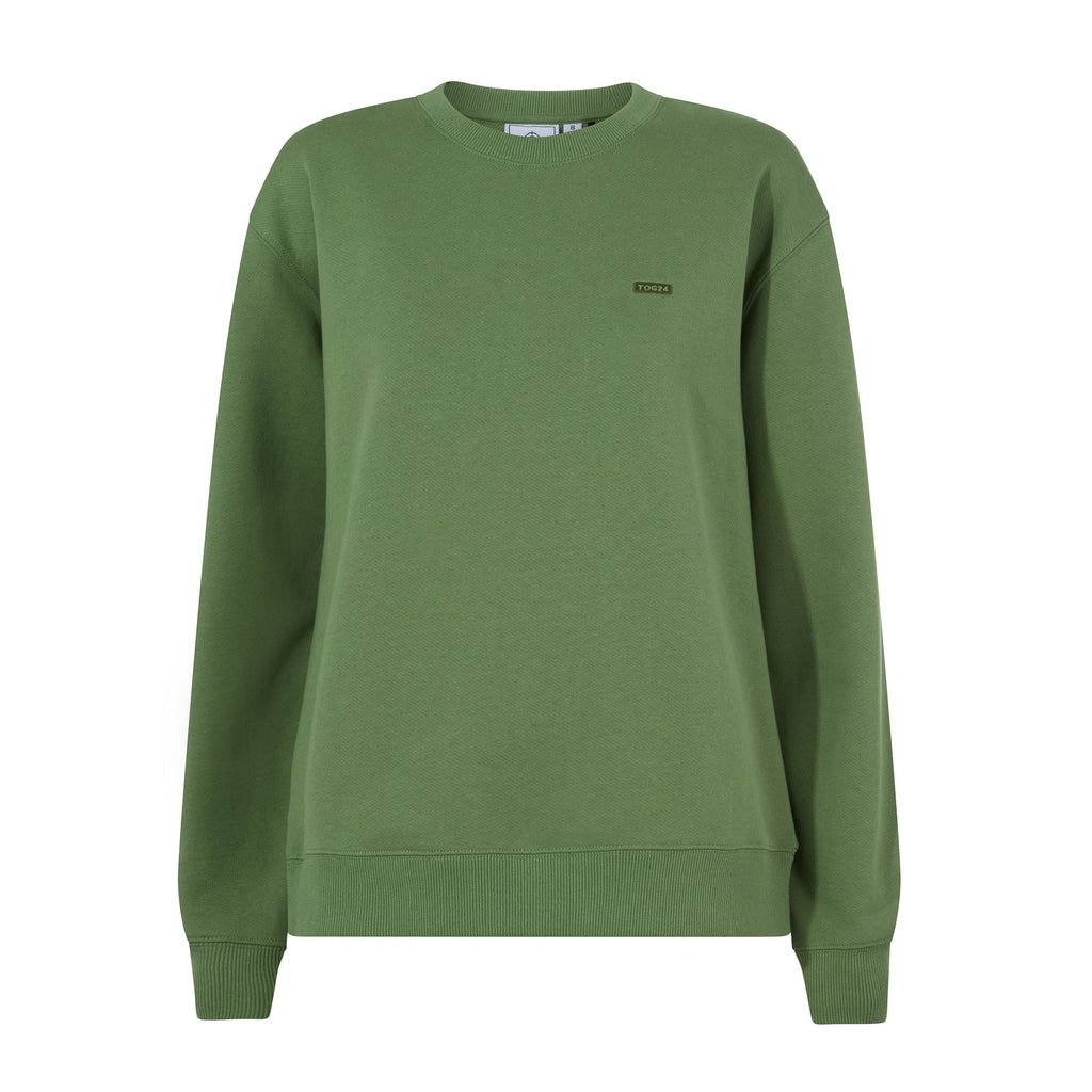 Tia Womens Heavyweight 100% Cotton Crew Neck Sweatshirt - Dark Matcha - Image 7